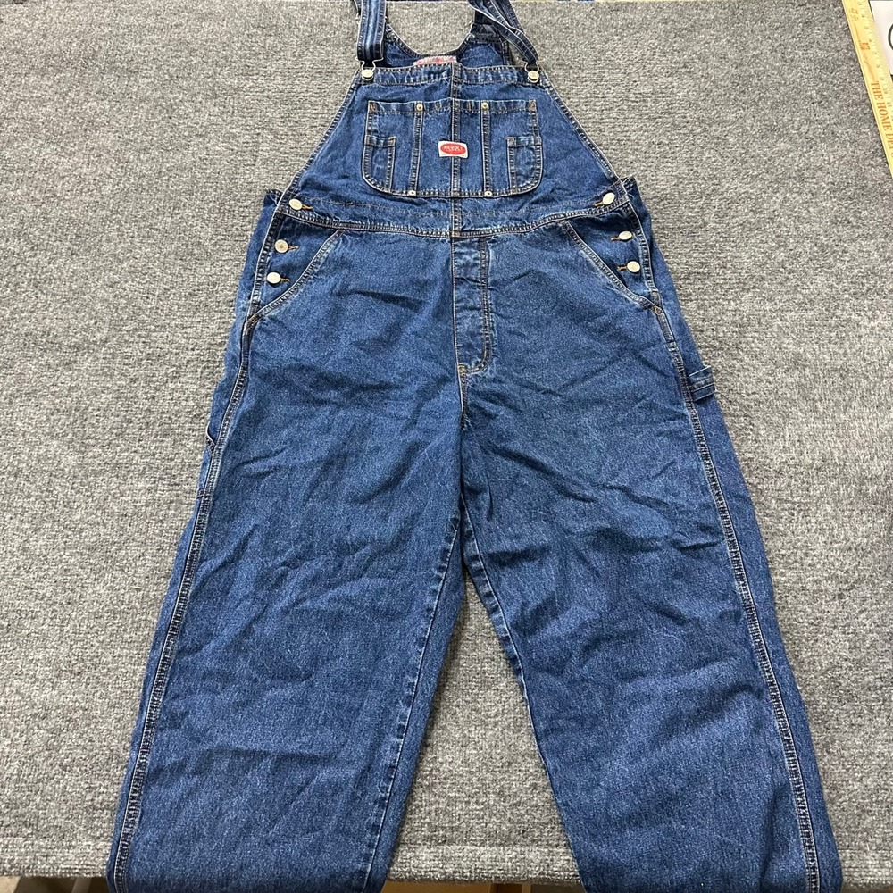 Revolt Overalls Womens Size 18 Blue Denim Carpenter Classic Relaxed Fit Utility